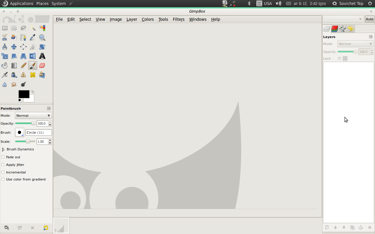 GIMPBox រក្សា​ផ្ទាំង​នានា​របស់ Gimp ឲ្យ​នៅ​ជាប់​គ្នា