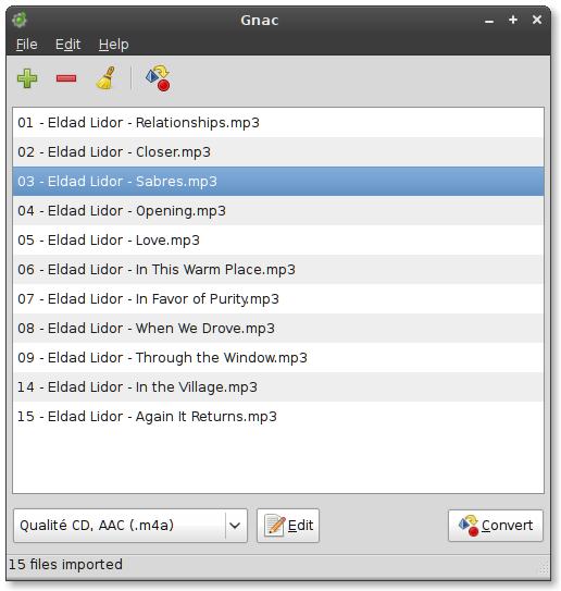 ដំឡើង gnac កម្មវិធីបំលែងឯកសារ Audio នៅក្នុង​Ubuntu 11.04