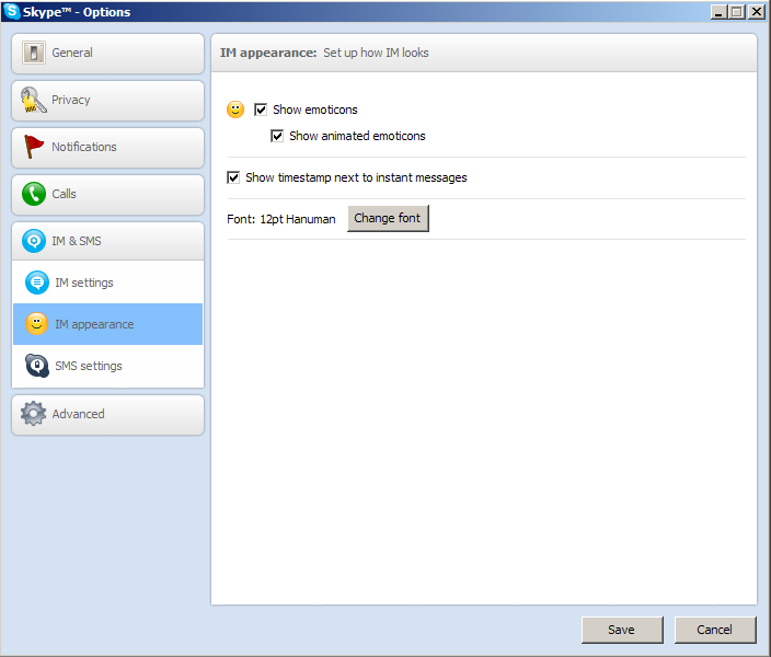 ធ្វើ​ឲ្យ​ពុម្ព​អក្សរ​ខ្មែរ​ក្នុង Skype លើ Windows មាន​ទំហំ​ធំ