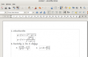 សរសេរ​រូបមន្ត​គណិត​វិទ្យា​នៅ​ក្នុង LibreOffice Writer