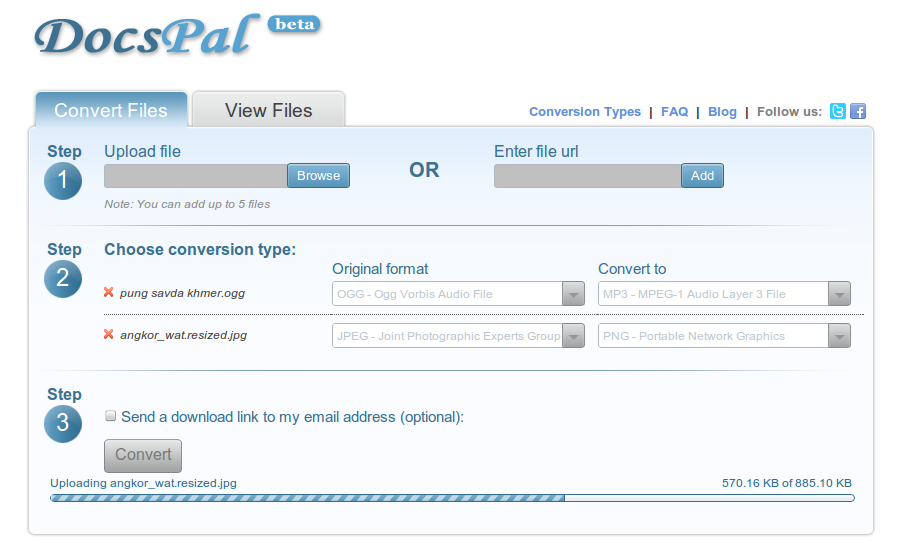 DocsPal ឧបករណ៍​បម្លែង​ឯកសារ​នៅ​លើ​អ៊ីនធ័រណិត