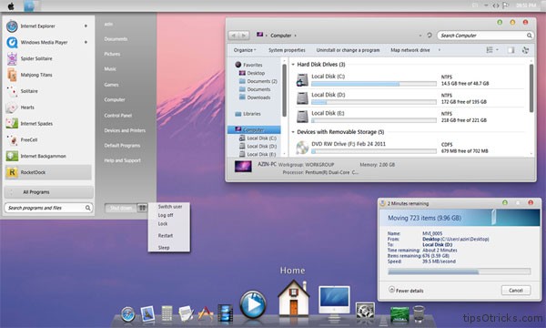 ដំឡើង​រូបរាង Mac OS X Lion ទៅ​លើ Windows 7 SP 1