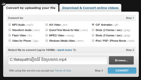 Bender Converter បម្លែង​វីដេអូ​ទៅ​ជា​រូប GIF នៅ​លើ​អ៊ីនធ័រណិត​ដោយ​មិន​ត្រូវ​ការ Photoshop